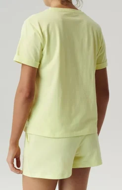 Damskie ATLANTIC Piżamy Damskie Krótkie|Bielizna Plus Size - bawełniana piżama damska NLP-487-LIMONKOWY