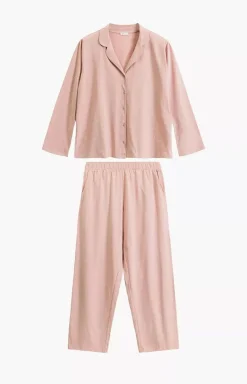 Damskie ATLANTIC Bielizna Plus Size|Ciepłe Piżamy - bawełniana piżaa daka rozpinana NP-503-RÓŻOWY JANY