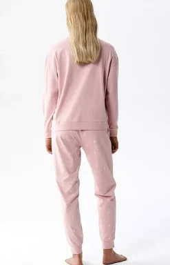 Damskie ATLANTIC Bielizna Homewear|Piżamy Damskie - długa bawełniana piżaa daka NP-514-ROZJ