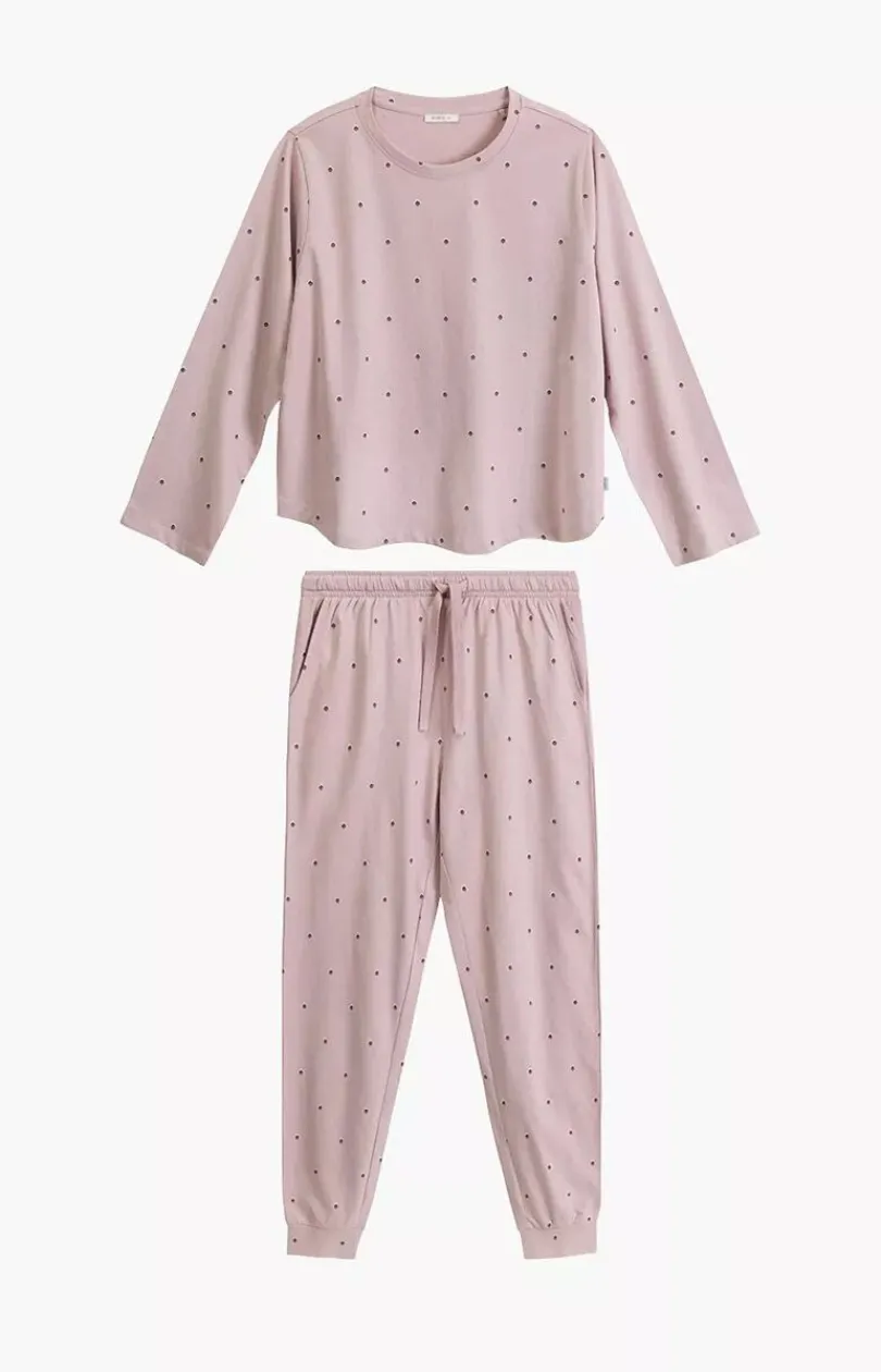 Damskie ATLANTIC Bielizna Plus Size|Ciepłe Piżamy - długa bawełniana piżaa daka NP-500-RÓŻANY