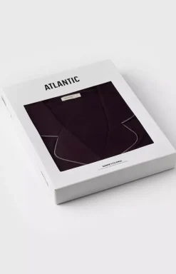 Atlantic długa piżama damska rozpinana NLP-495-WINO