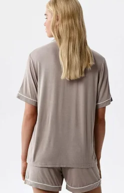 Damskie ATLANTIC Piżamy Damskie Krótkie|Bielizna Homewear - dwuczęściowa piżaa daka rozpinana NP-496-KANY