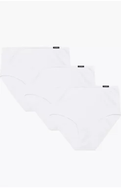 Damskie ATLANTIC Wielopaki Damskie|Figi Bawełniane - 3-pack figi damskie maxi 3BP-585-BIAŁY
