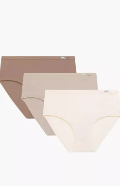 Damskie ATLANTIC Wielopaki Damskie|Figi Bawełniane - 3-pack figi damkie Maxi 3CLP-016B-ECRC/BEZ/BEZC