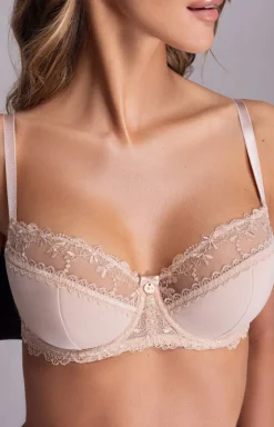 Ava beżowy biustonosz semi-soft z haftem AV 1030 maxi