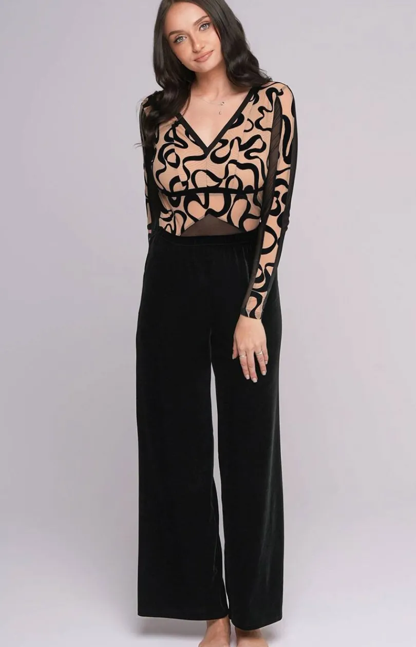 Ava Bielizna Homewear - podnie dakie weurowe czarne 003