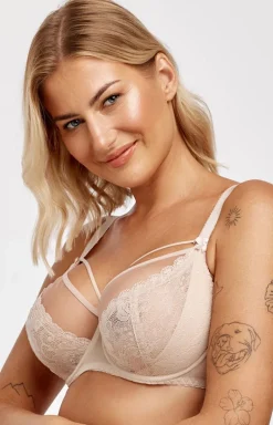 Azal biustonosz miękki soft koronkowy beżowy Kalina