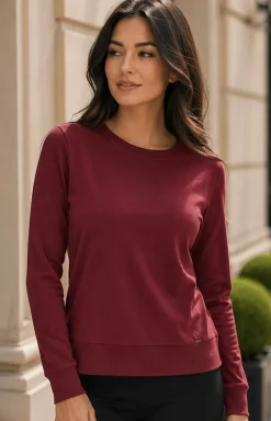 Teyli Moda - Bawełniana buza daka bordowa Ei 18102