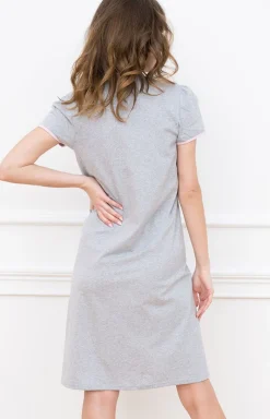 Damskie Italian Fashion Bielizna Ciążowa|Ciążowa Bielizna Nocna - Bawełniana ciążowa kozua daka do karienia zaro-różowa Carina