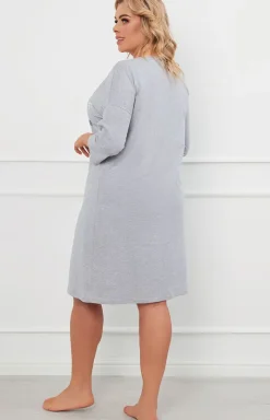 Damskie Italian Fashion Koszule Nocne|Koszule Nocne Damskie - Bawełniana kozula daka zara z rękawe 3/4 Ibena