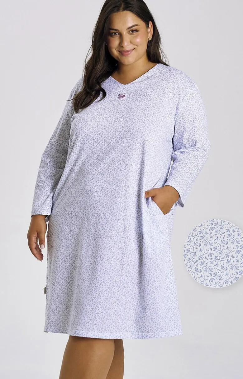 Bawełniana koszula nocna damska plus size Debora 3464