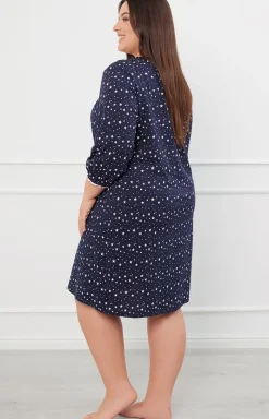 Damskie Italian Fashion Koszule Nocne|Koszule Nocne Damskie - Bawełniana kozua nocna daka z rękawe 3/4 Arugia