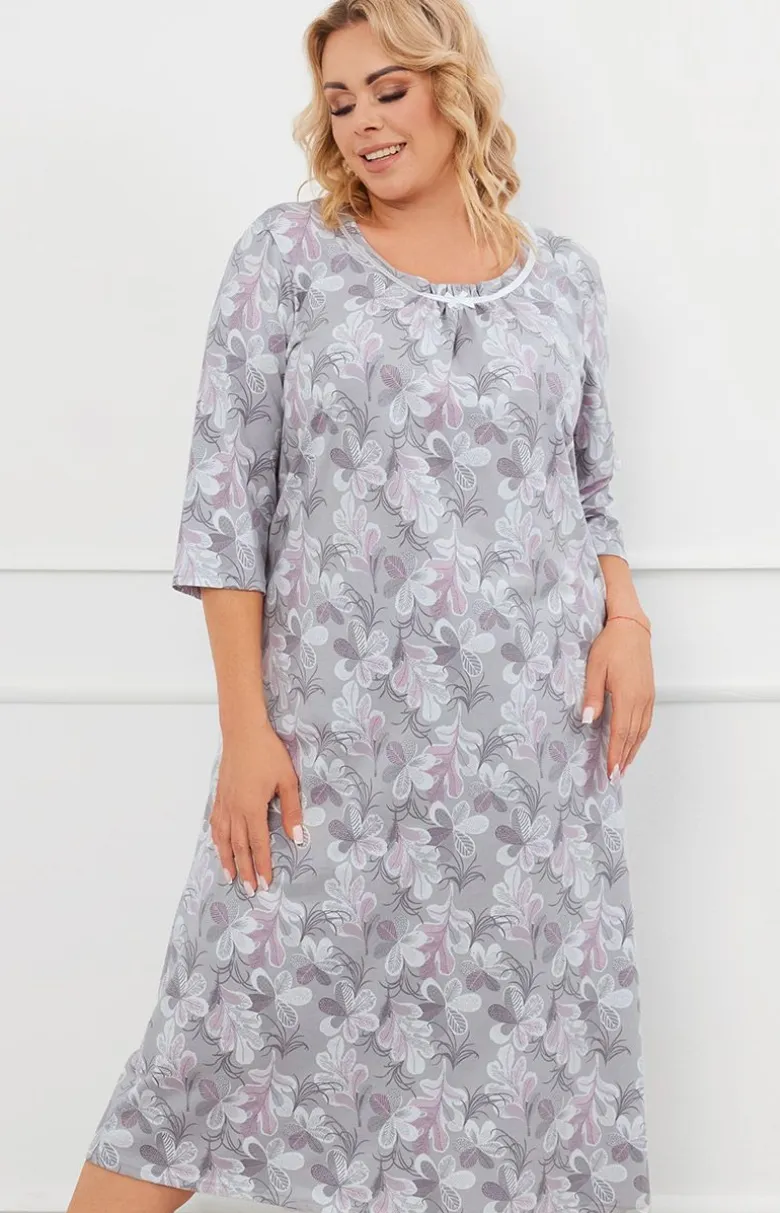 Damskie Italian Fashion Koszula Nocna Bawełniana|Koszula Nocna Z Długim Rękawem - Bawełniana koszua nocna daska z 3/4 rękaw Topana