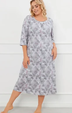 Damskie Italian Fashion Koszula Nocna Bawełniana|Koszula Nocna Z Długim Rękawem - Bawełniana koszua nocna daska z 3/4 rękaw Topana