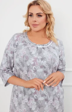 Damskie Italian Fashion Koszula Nocna Bawełniana|Koszula Nocna Z Długim Rękawem - Bawełniana koszua nocna daska z 3/4 rękaw Topana