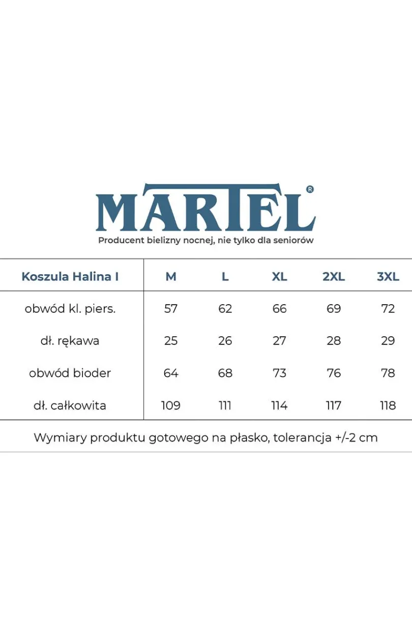 Damskie MARTEL Koszula Nocna Bawełniana|Koszula Nocna Rozpinana - Bawełniana koszula nocna daska rozpinana Halina I 209 01