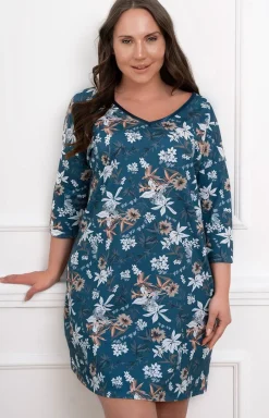Damskie Italian Fashion Koszula Nocna Bawełniana|Koszula Nocna Z Długim Rękawem - Bawełniana koszula nocna damska z rękawem 3/4 Madison