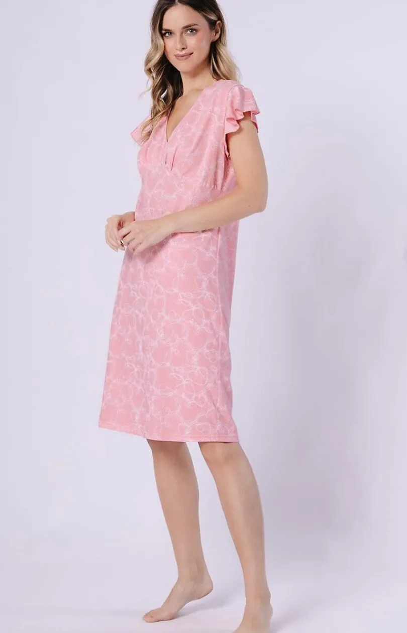 Damskie Leveza Koszule Nocne|Koszule Nocne Damskie - Bawełniana koszua nocna 1714 arietta