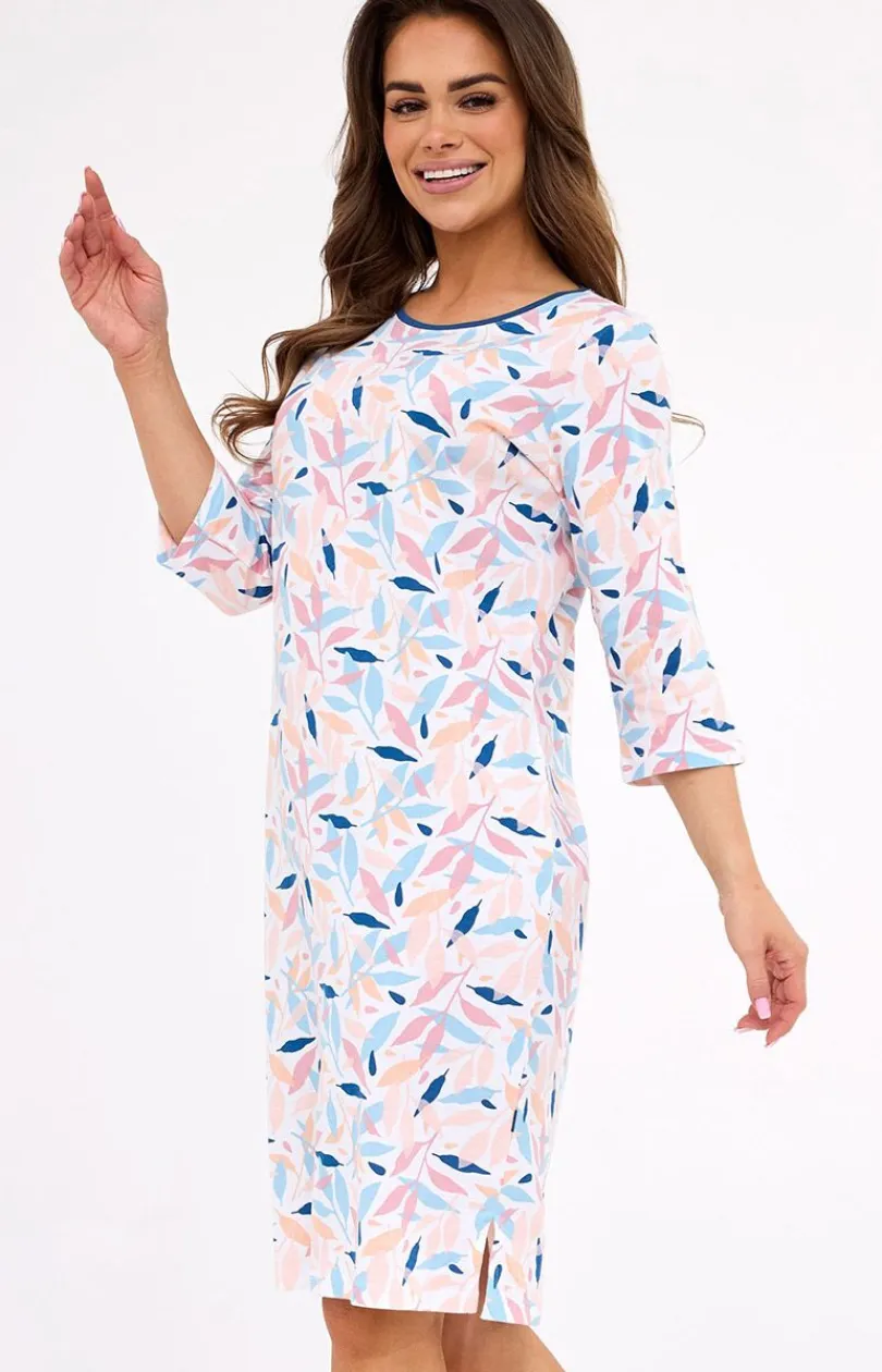 Damskie Cornette Koszule Nocne|Koszule Nocne Damskie - Bawełniana koszula nocna plus size 464/457 Hannah