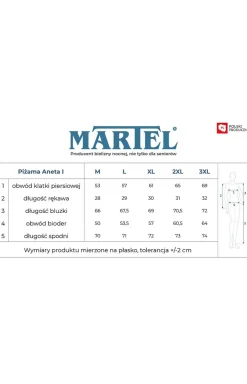 Damskie MARTEL Piżamy Damskie|Piżamy Bawełniane - Bawełniana piżaa daska Aneta I 268 22