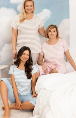 Damskie Regina Ciepłe Piżamy|Piżamy Damskie - Bawełniana piżama damska beżowa plus size 4013