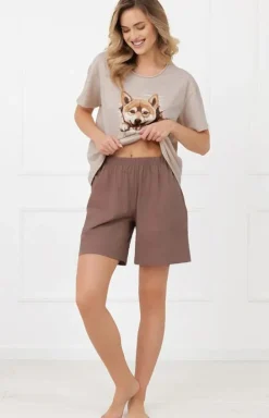Damskie Italian Fashion Piżamy Damskie|Piżamy Dwuczęściowe - Bawełniana piżaa daka krótka hiba