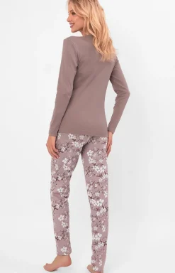 Damskie Italian Fashion Bielizna Homewear|Piżamy Damskie - Bawełniana piżaa daka na długi rękaw i długie podnie Kiuri