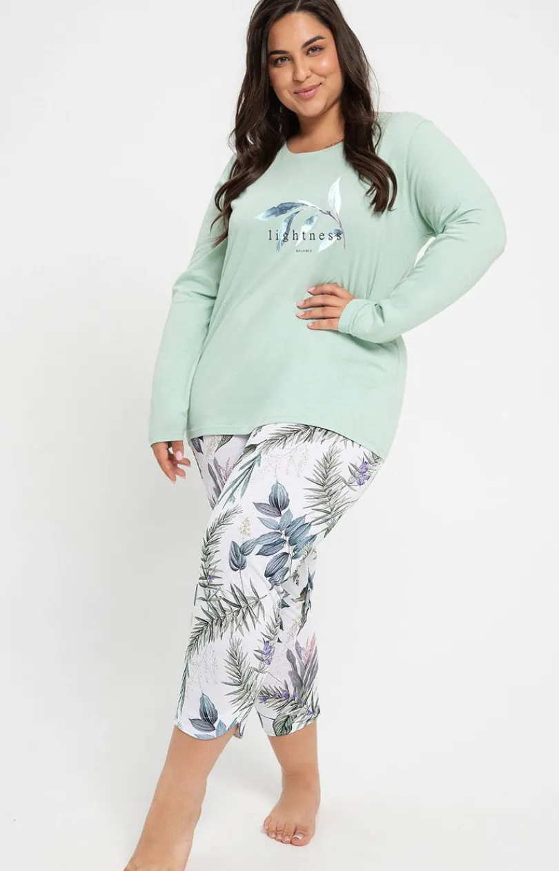 Damskie Taro Piżamy Bawełniane|Piżamy Damskie Długie - Bawełniana piżama damska Plus Size Ariana 3016