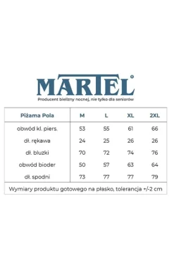 Damskie MARTEL Piżamy Rozpinane|Ciepłe Piżamy - Bawełniana piżaa daska Pola I 256 21