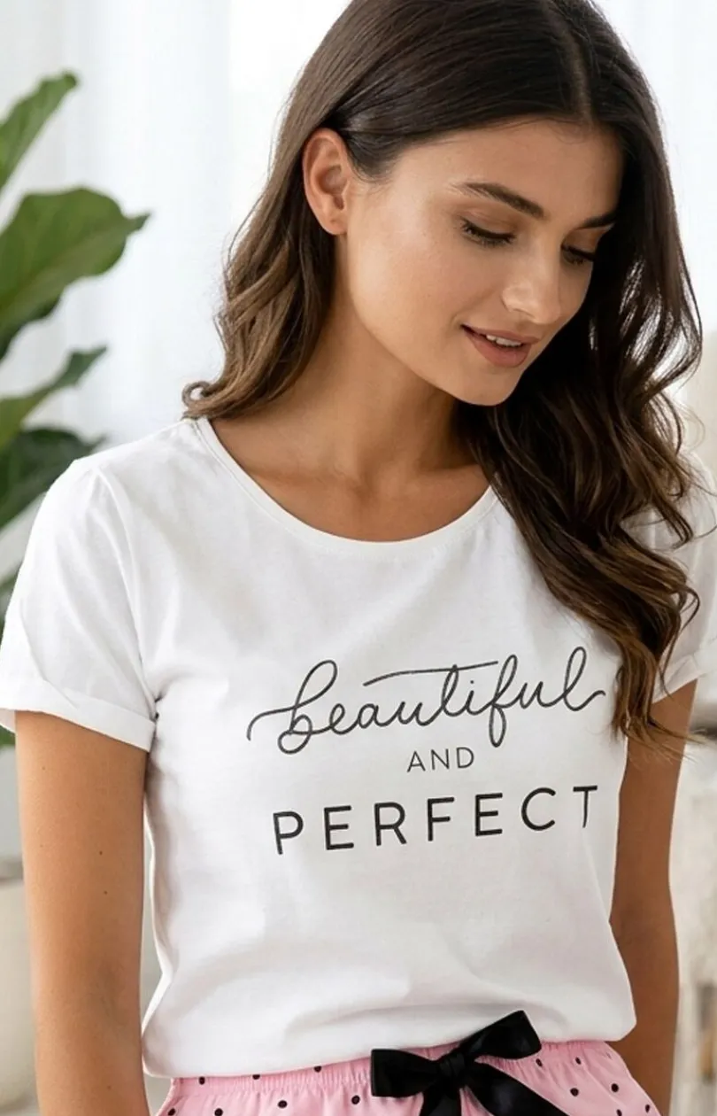 Damskie Momenti per me Piżamy Damskie Krótkie|Bielizna Plus Size - Bawełniana piżama damska Sweet Dreams