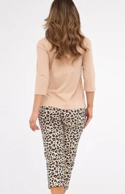 Bawełniana piżama damska 3/4 w panterę Plus Size 602/441 Panther
