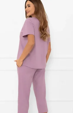 Damskie Italian Fashion Ciepłe Piżamy|Piżamy Damskie - Bawełniana piżaa daka wrzoowa Kara