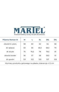 Męskie MARTEL Piżamy Męskie - Bawełniana piżama męska Roman III 402 12