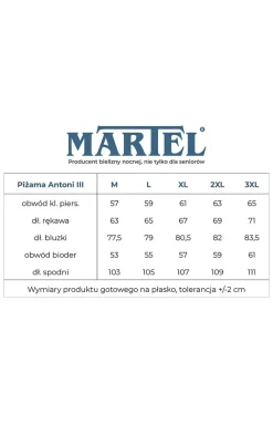 Męskie MARTEL Piżamy Męskie - Bawełniana piżaa ęska rozpinana Antoni III 403 15
