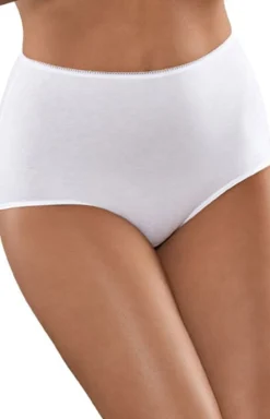 Damskie Babell Majtki Z Wysokim Stanem|Bielizna Plus Size - Bawełniane figi dakie białe BB 150