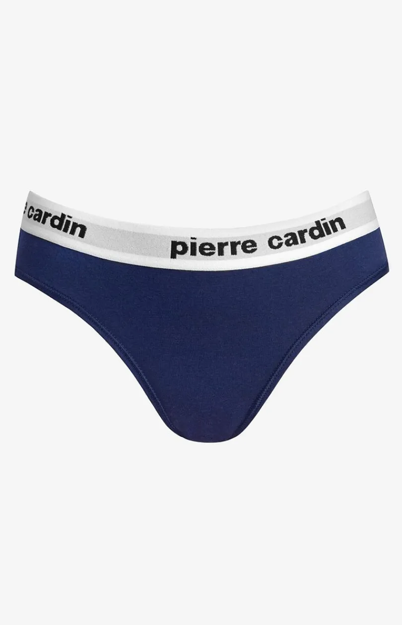 Damskie Pierre Cardin Figi, Stringi, Panty|Figi Bawełniane - Bawełniane figi damskie granatowe Pinoo