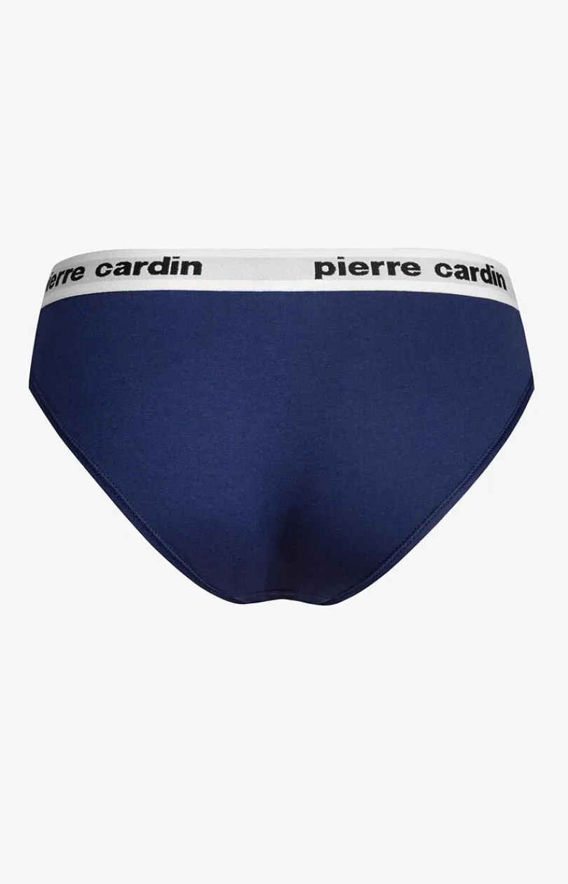 Damskie Pierre Cardin Figi, Stringi, Panty|Figi Bawełniane - Bawełniane figi damskie granatowe Pinoo