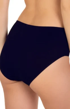 Damskie LAMA Wielopaki Damskie|Figi Z Wysokim Stanem - Bawełniane figi dakie wyokie granatowe 2-pack L-400D-04