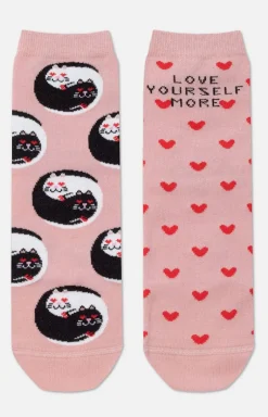 Bawełniane śmieszne skarpetki z wzorem Love yourself