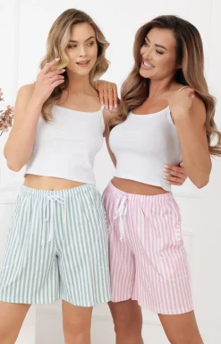 Damskie Italian Fashion Piżamy Damskie Krótkie|Bielizna Homewear - Bawełniane podenki dakie krótkie załwiowe Faro