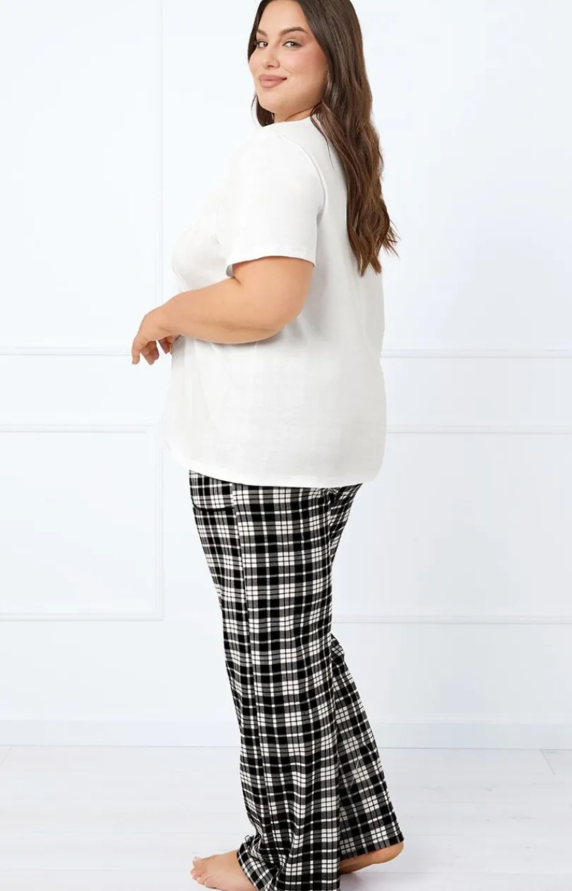 Damskie Italian Fashion Bielizna Homewear|Ciepłe Piżamy - Bawełniane spodnie damskie długie od piżamy Klara