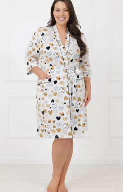 Damskie Italian Fashion Szlafroki I Peniuary|Szlafroki Damskie - Bawełniany zlafrok damki z rękawem 3/4 oreno