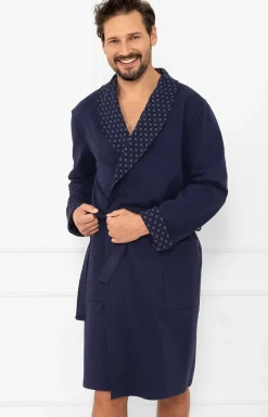 Męskie Italian Fashion Szlafroki Męskie - Bawełniany szafrok ęski Gerard