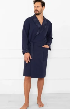 Męskie Italian Fashion Szlafroki Męskie - Bawełniany szafrok ęski Gerard