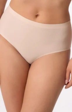 Damskie Babell Majtki Z Wysokim Stanem|Bielizna Plus Size - Beżowe figi dakie bezzwowe z wyoki tane 2010