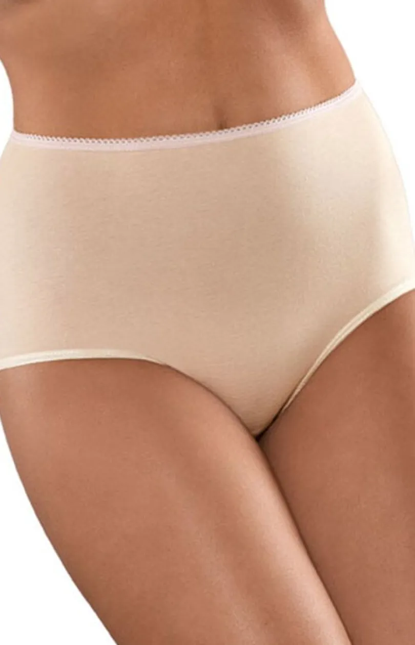 Damskie Babell Majtki Z Wysokim Stanem|Bielizna Plus Size - Beżowe figi daskie wysokie bawełniane 150