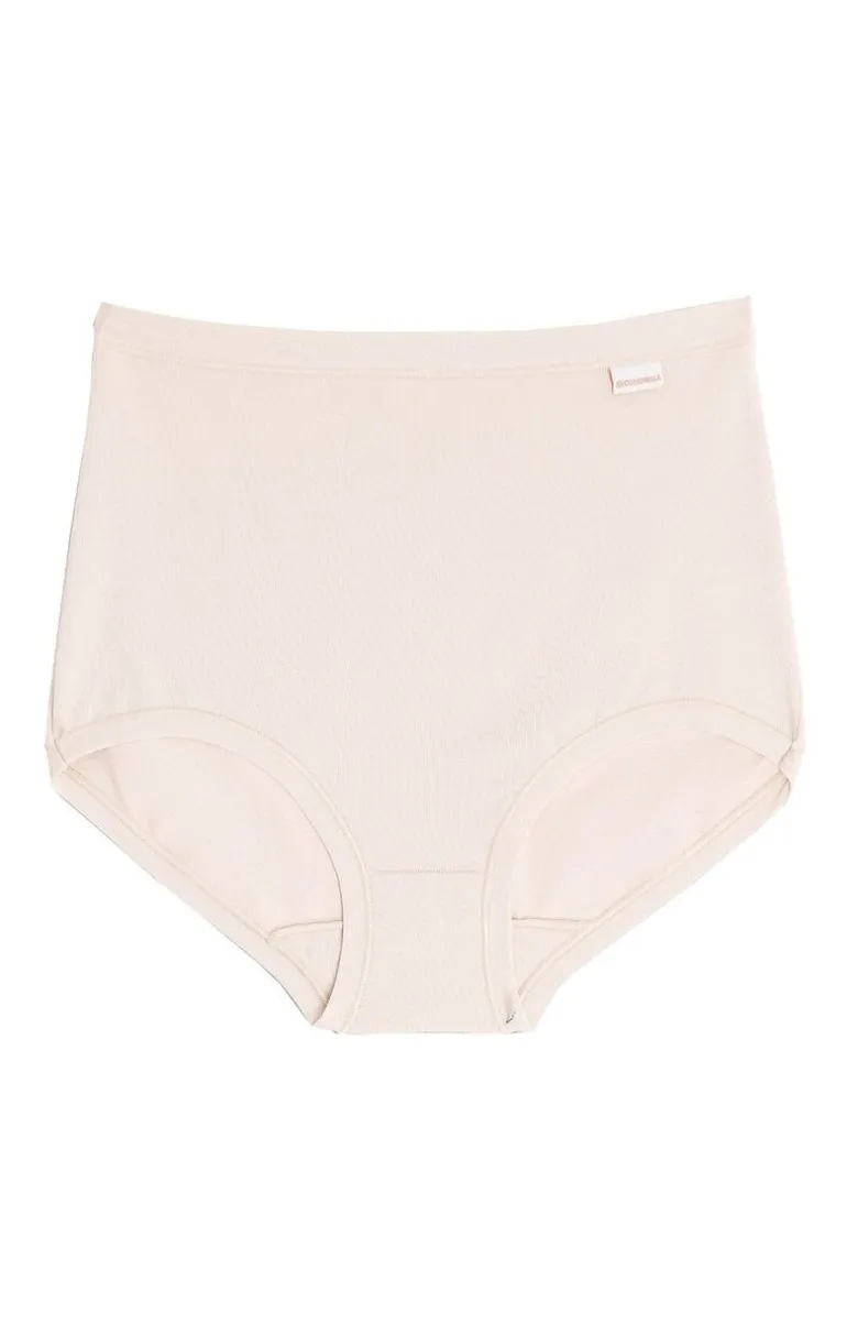 Beżowe figi damskie z wysokim stanem plus size ADD08