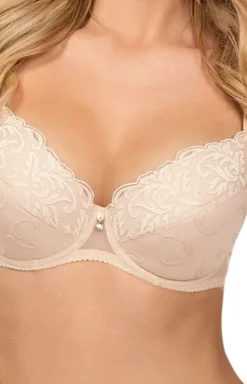 Wies-MANN Biustonosze Push-Up - Beżowy koronkowy biustonosz push-up Giselle B-240