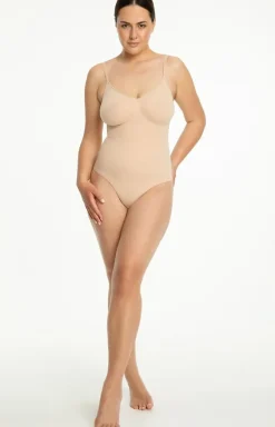 Julimex Body|Bielizna Wyszczuplająca - Bezzwowe body wyzczupające beżowe 421 eae