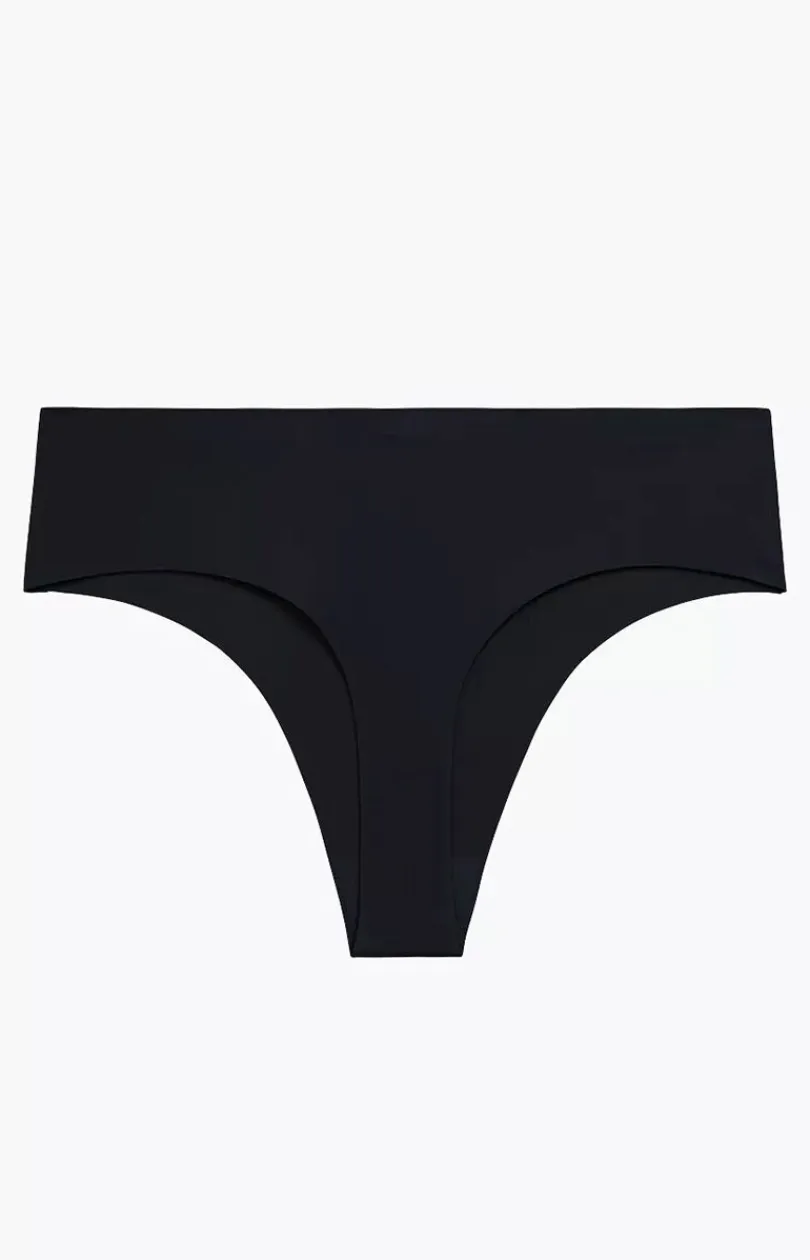 Damskie ATLANTIC Figi Brazylijskie|Figi Bezszwowe - Bezzwowe figi damkie brazyliany czarne L-002